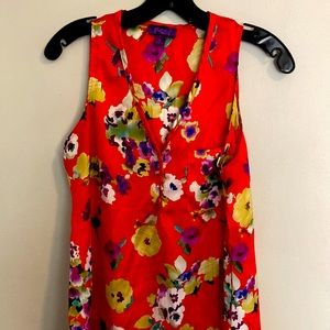 Hale Bob orange Hawaiian flower shirt tank top tunic m medium
